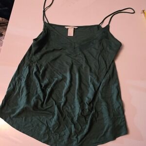 HM Womens Dark Green Spaghetti Strap V-Neck Camisole Tank Top Small 14141